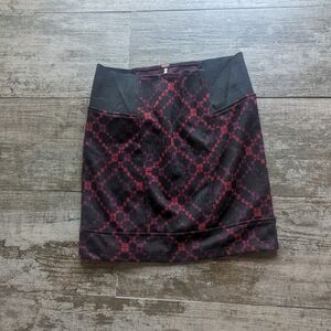 FREE PEOPLE Geometric Pattern Mini Skirt Elastic Waistband